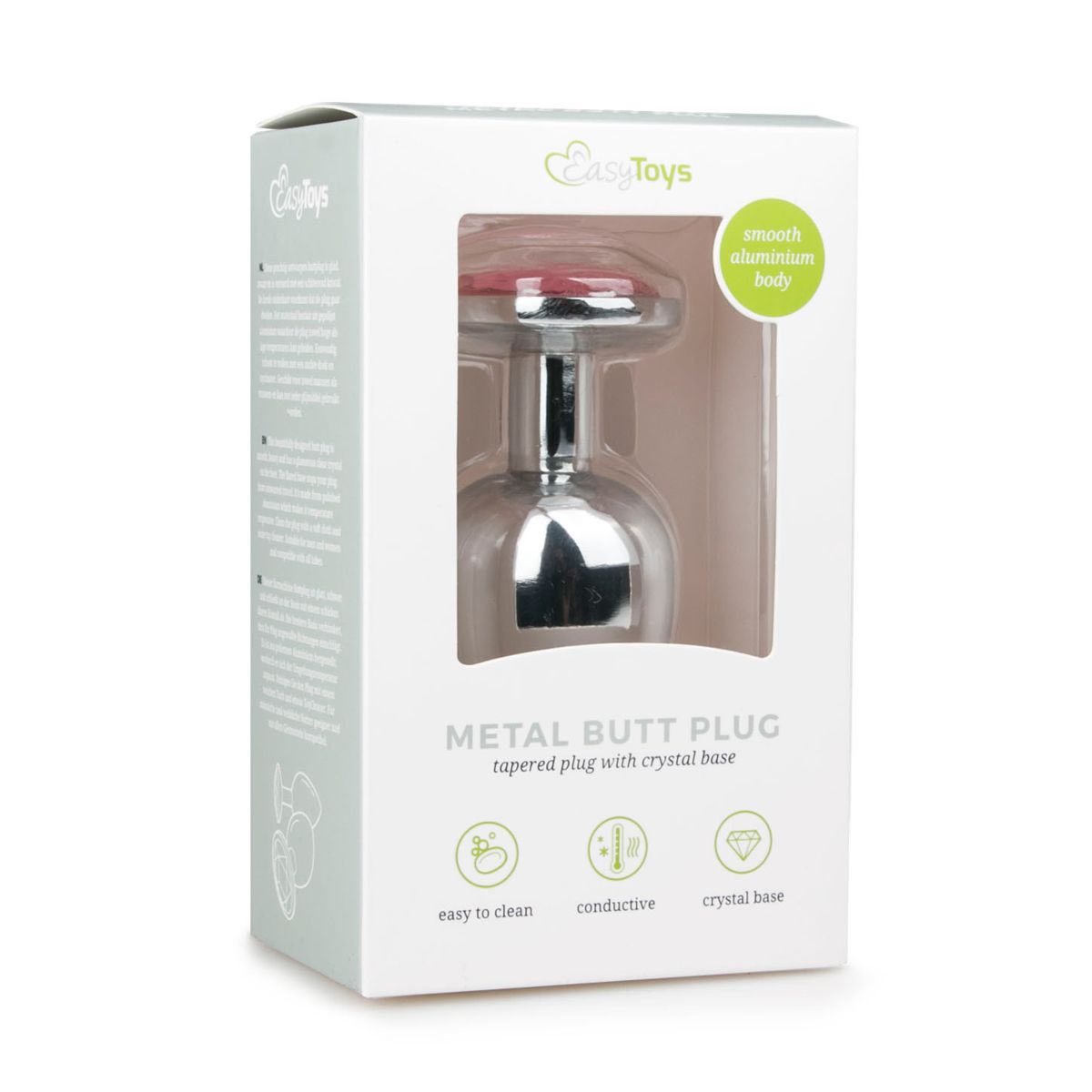 Easytoys Metalen Buttplug Zilver/roze L