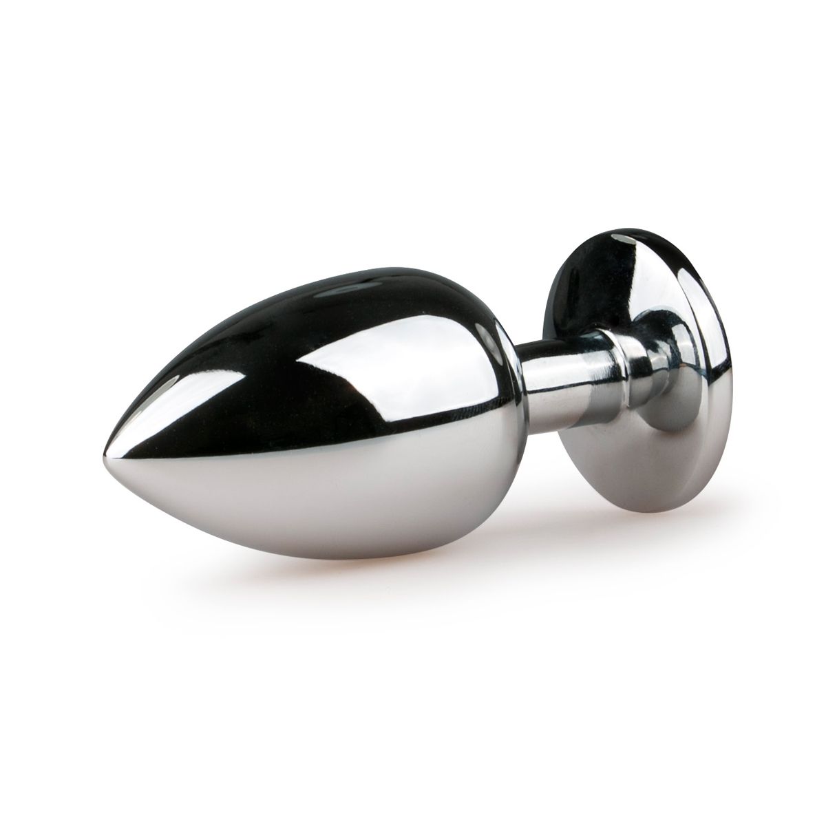 Easytoys Zilverkleurige Metalen Buttplug Met Transparant Kristal