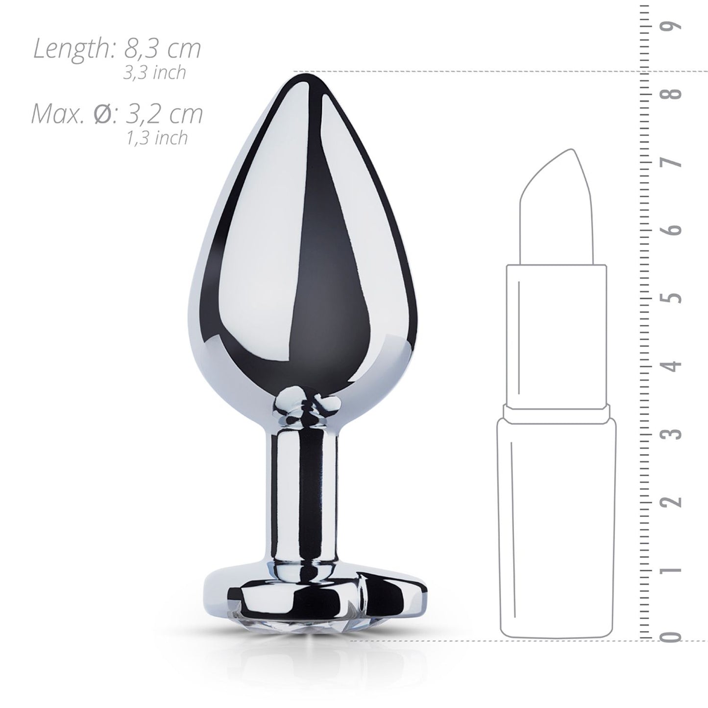 Easytoys Metalen Buttplug Met Hartje Zilverkleurig
