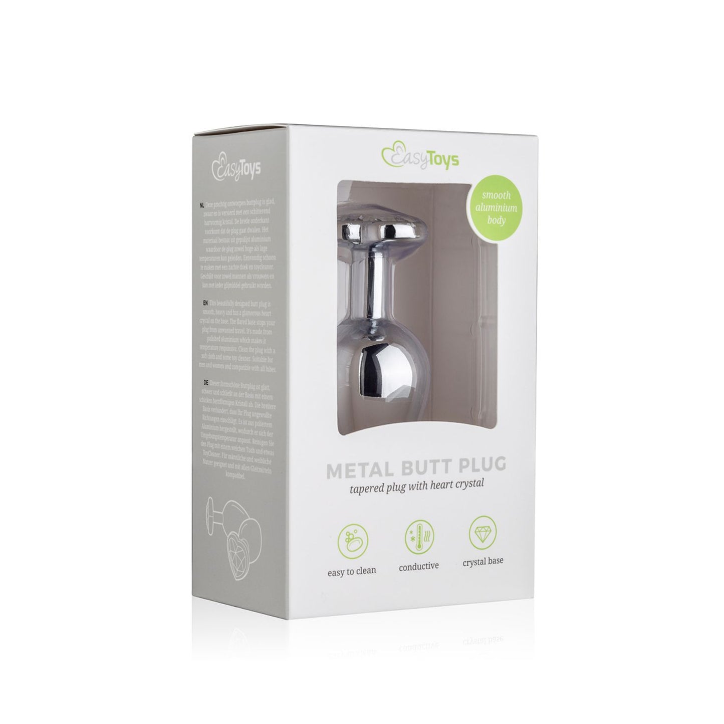 Easytoys Metalen Buttplug Met Hartje Zilverkleurig