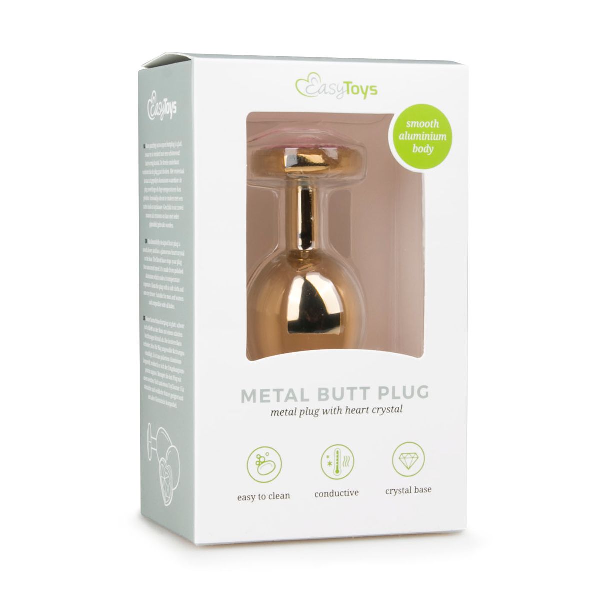 Easytoys Metalen Buttplug Met Hartje Goudkleurig