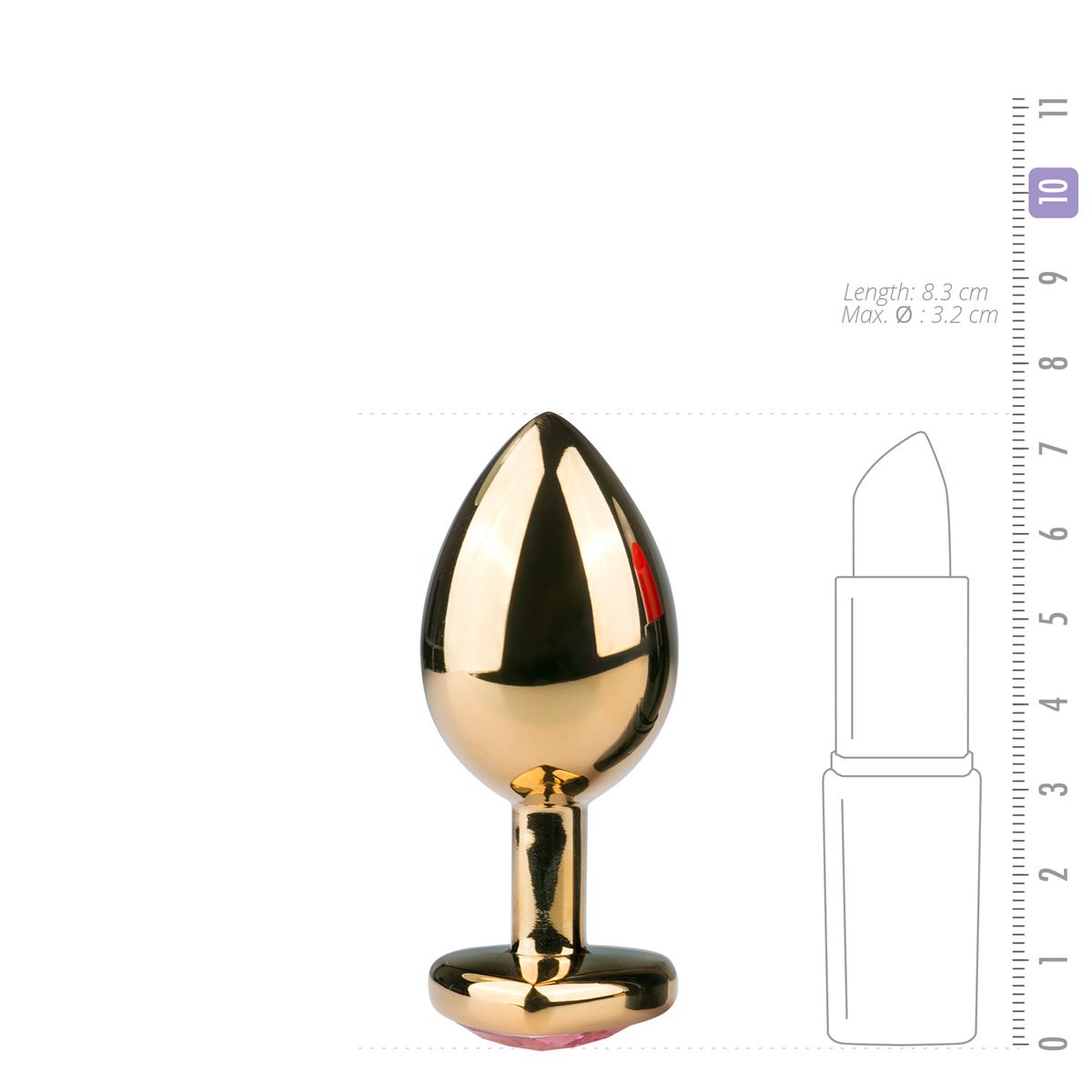 Easytoys Metalen Buttplug Met Hartje Goudkleurig
