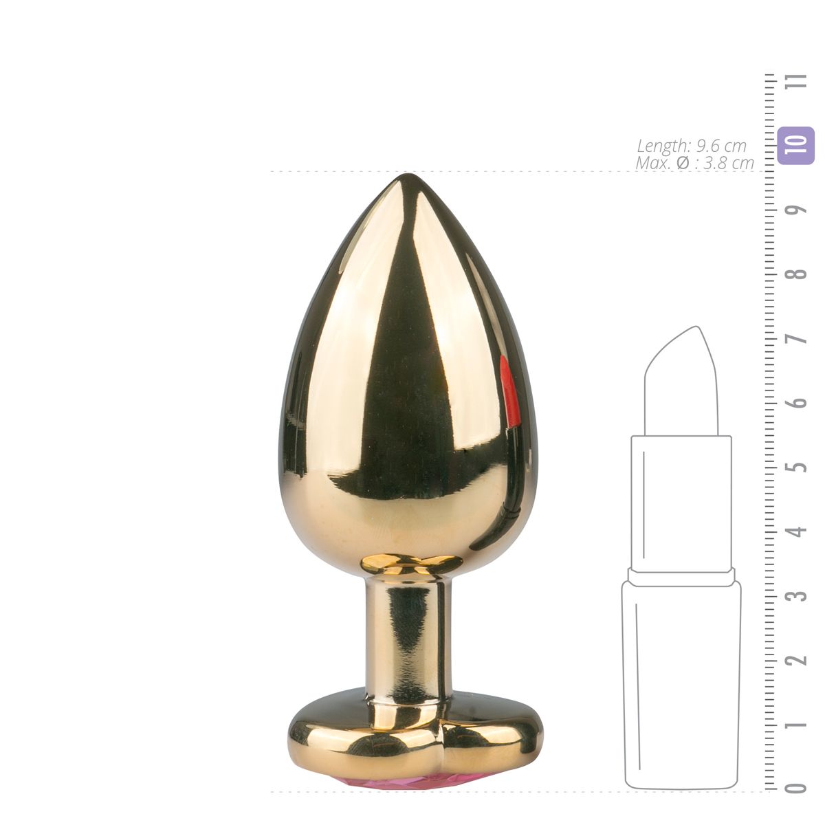 Easytoys Metalen Buttplug Met Roze Hartje Goudkleurig