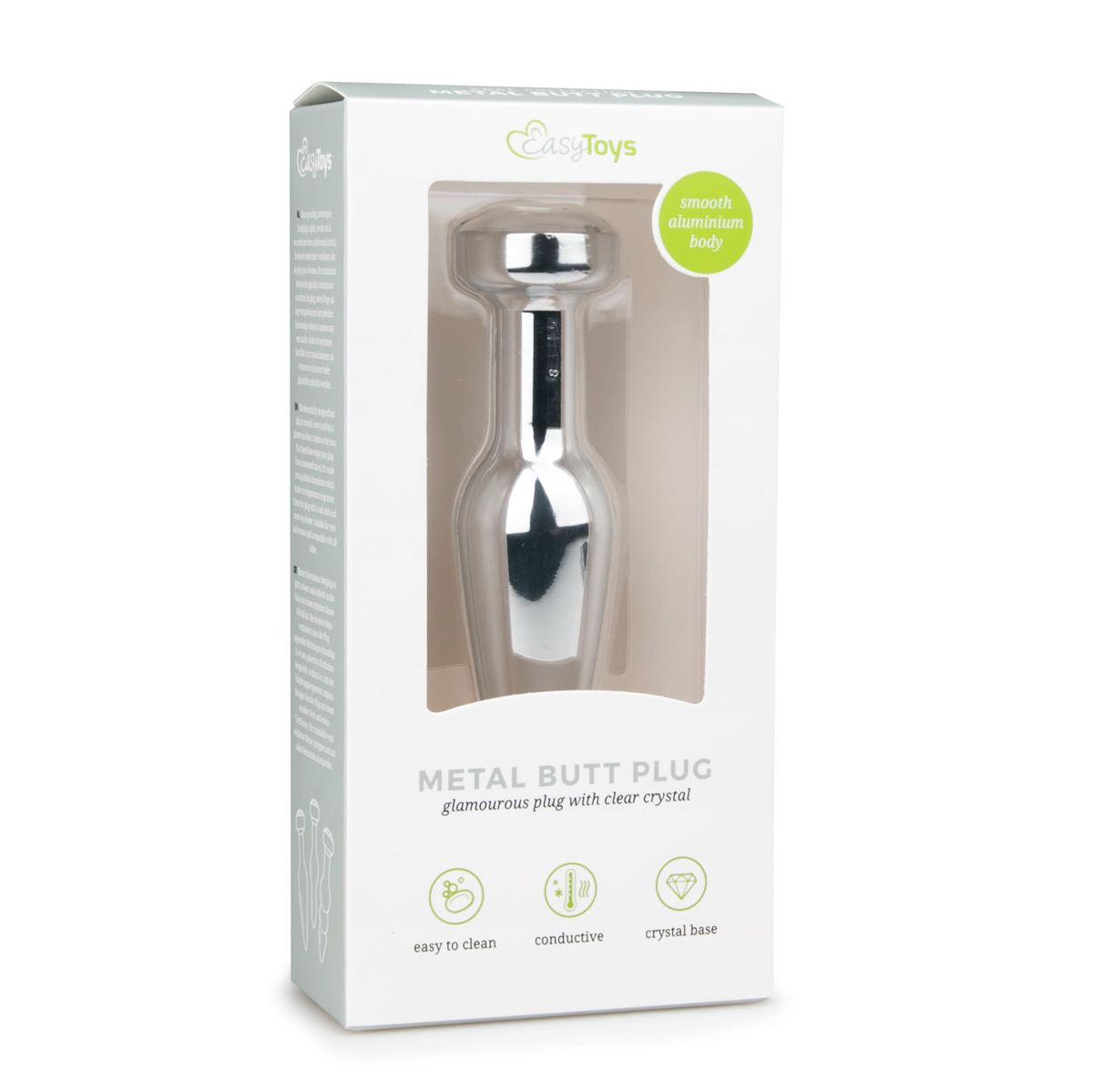 Easytoys Metalen Buttplug Met Diamant Zilver L