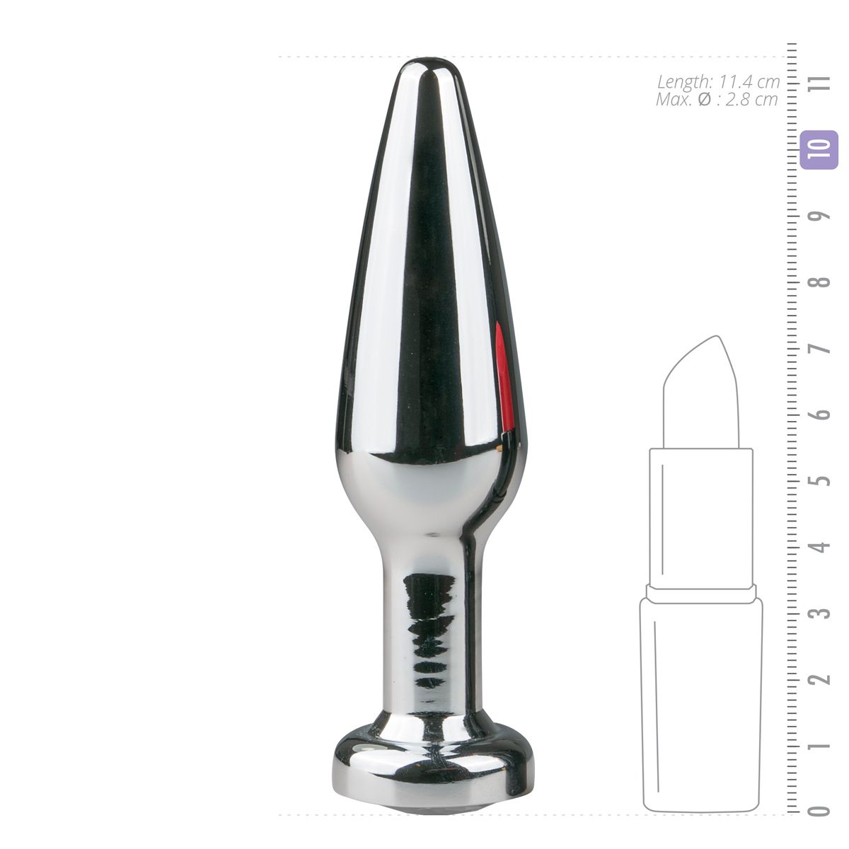 Easytoys Metalen Buttplug Met Diamant Zilver L