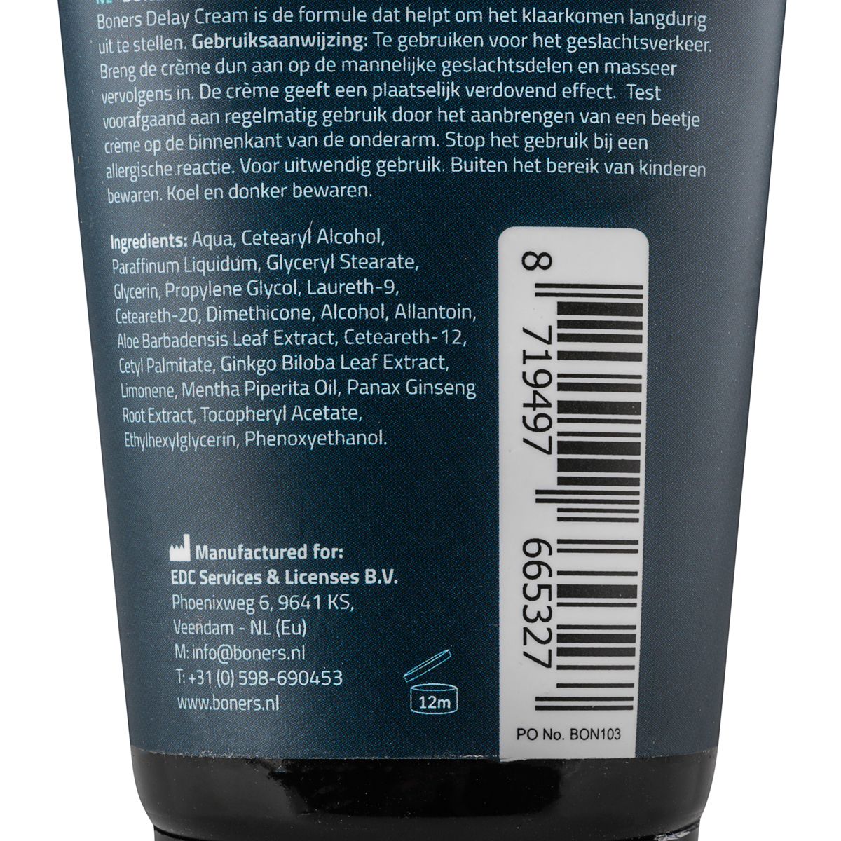 Boners Orgasmevertragende Crème 100 Ml