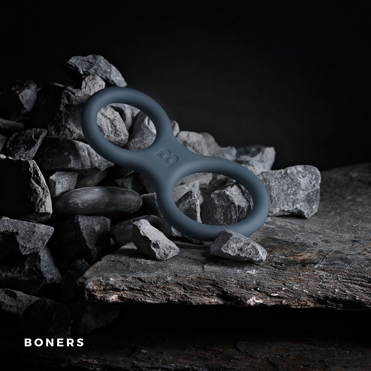 Boners Siliconen Cockring En Ballstretcher Grijs