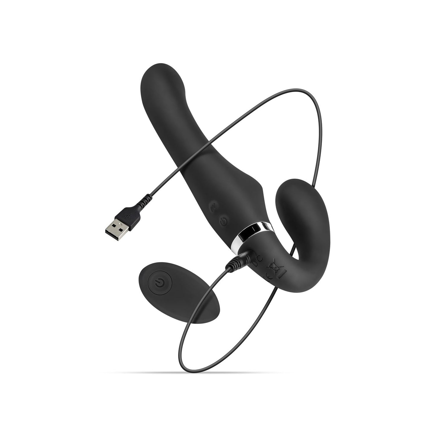 No Parts Avery Strapless Strapon Vibrerende Dildo 22 Cm Zwart