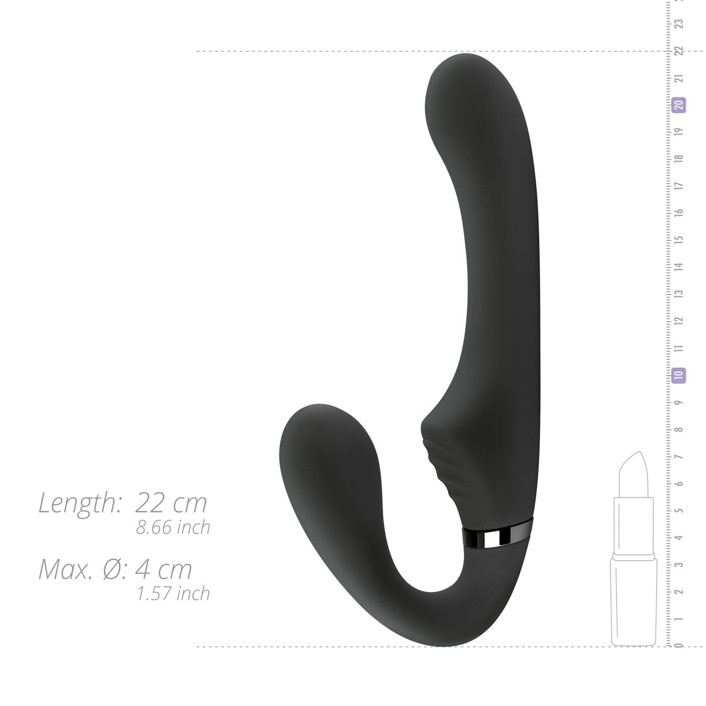 No Parts Avery Strapless Strapon Vibrerende Dildo 22 Cm Zwart