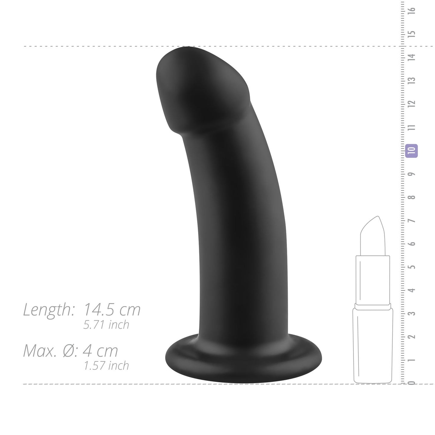 No Parts Charlie Dildo 14.5 Cm Zwart
