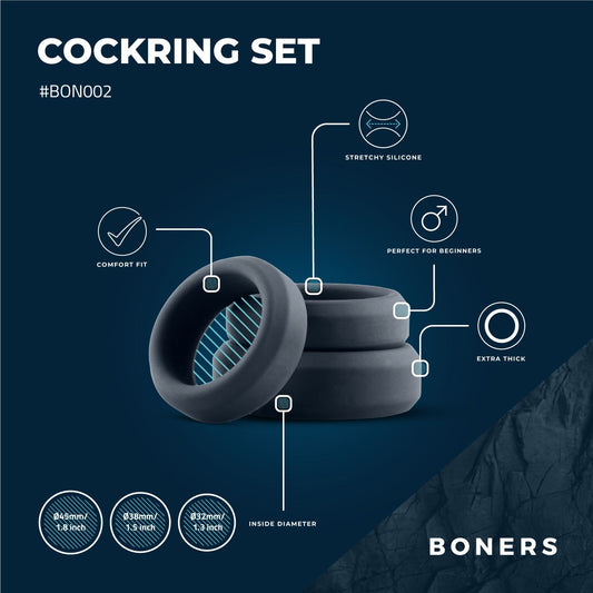 Boners Cockring Set 3 Delig