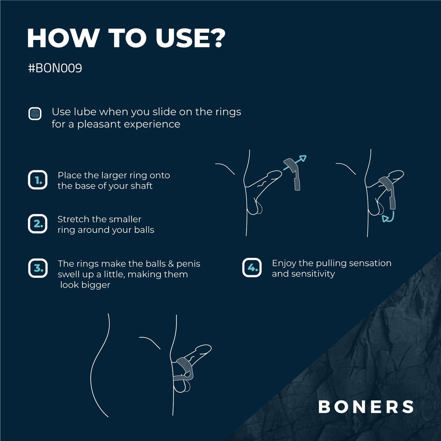 Boners Cockring En Ballstretcher Grijs