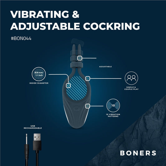 Boners Verstelbare Cockring Blauw