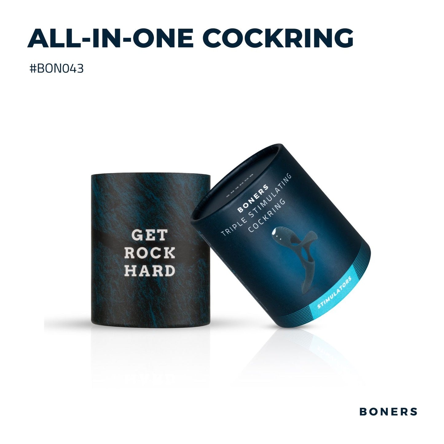Boners Triple Cockring Blauw
