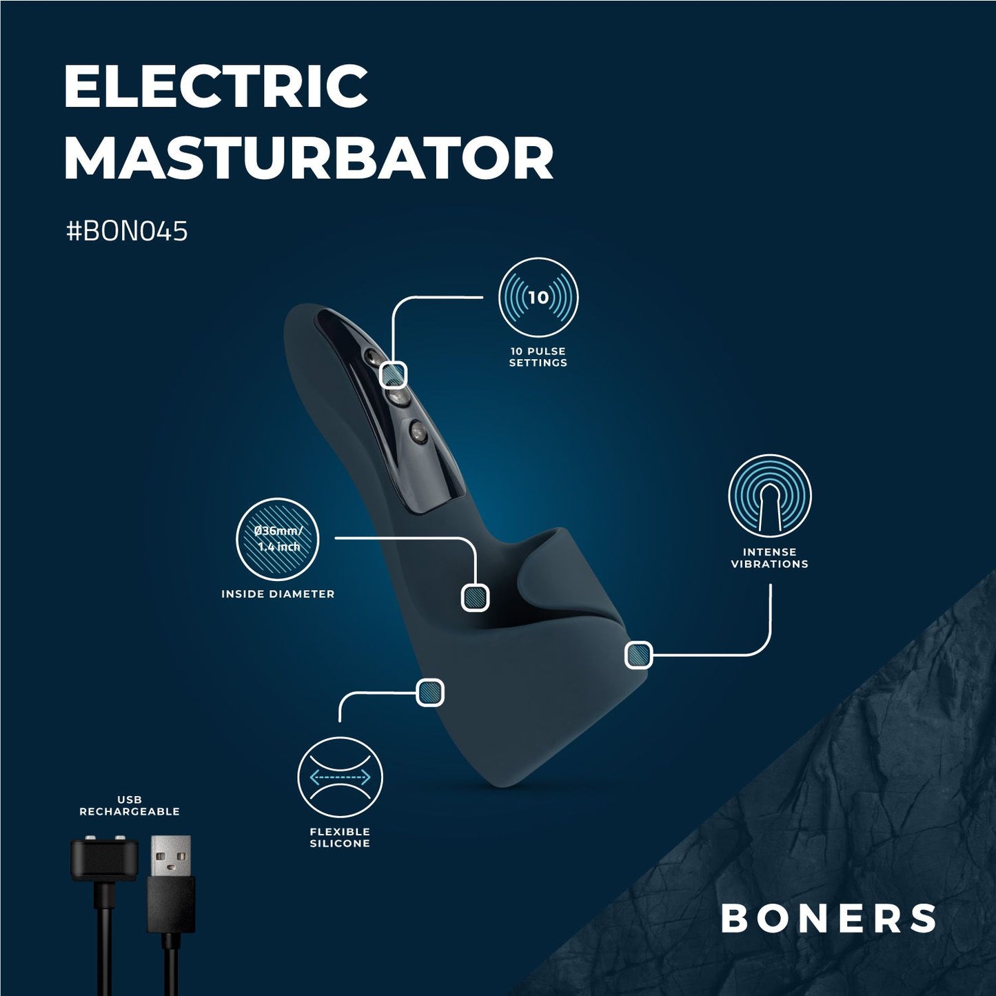 Boners Elektrische Masturbator Blauw