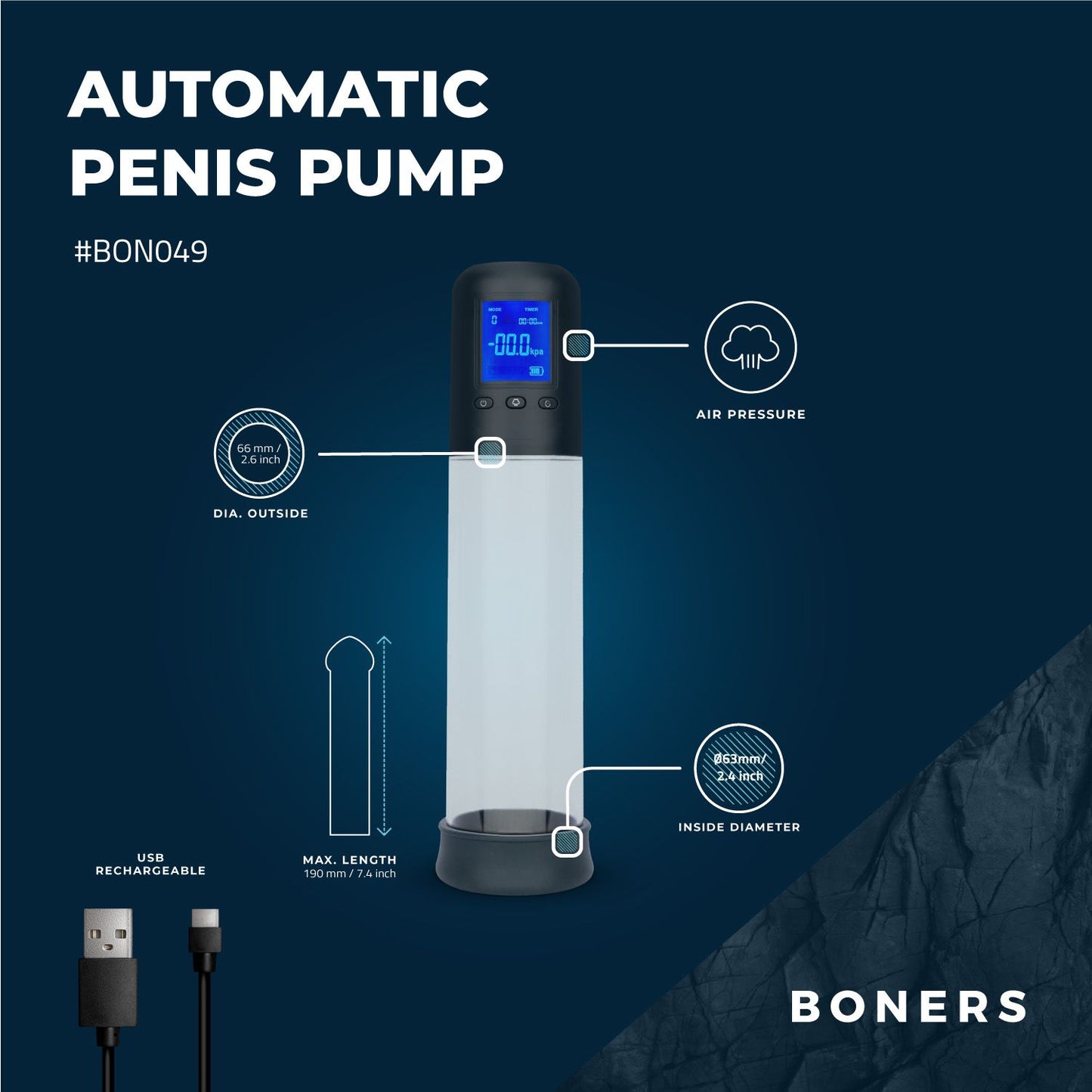 Boners Penispomp Met Lcd Scherm