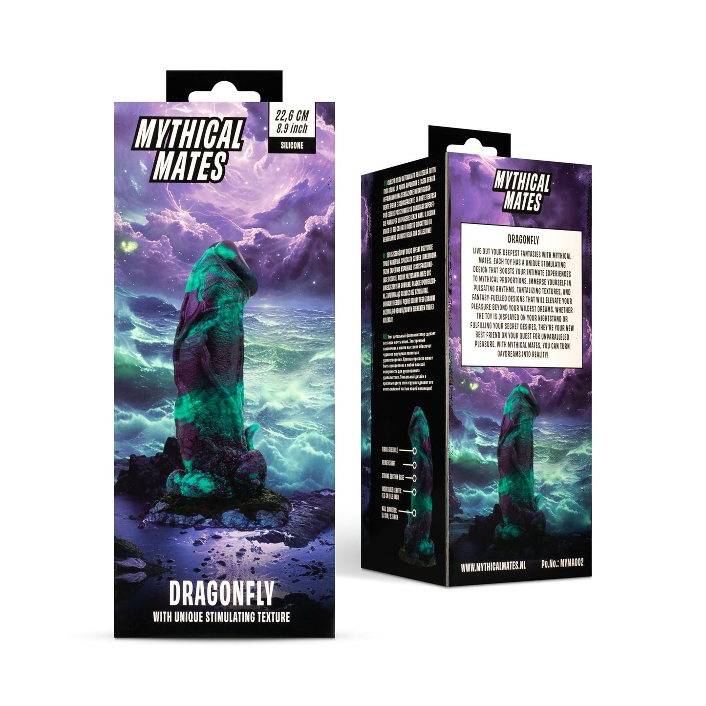 Mythical Mates Dragonfly Dildo Paars & Groen 22.6 Cm