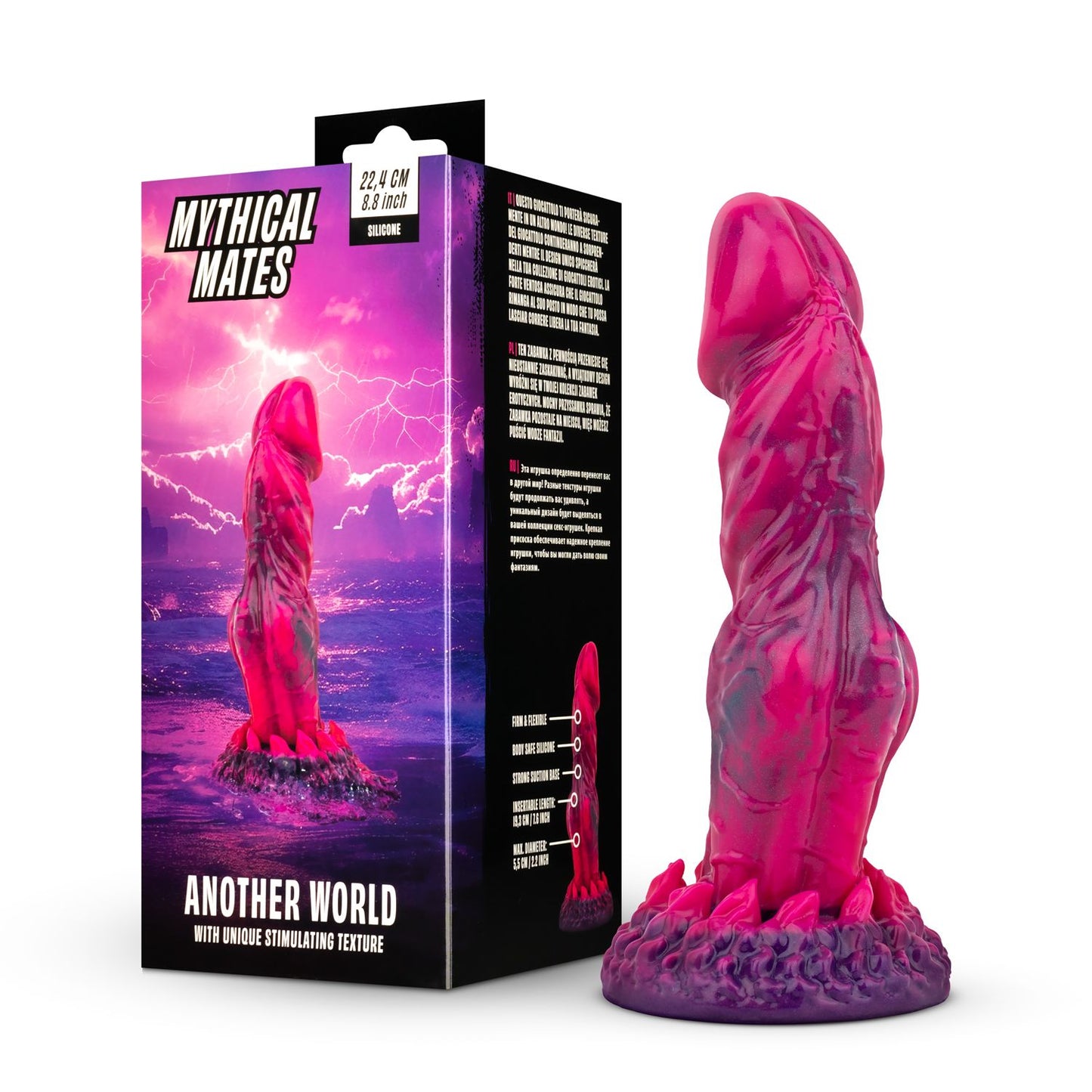 Mythical Mates Another World Dildo Roze & Paars 22.4 Cm