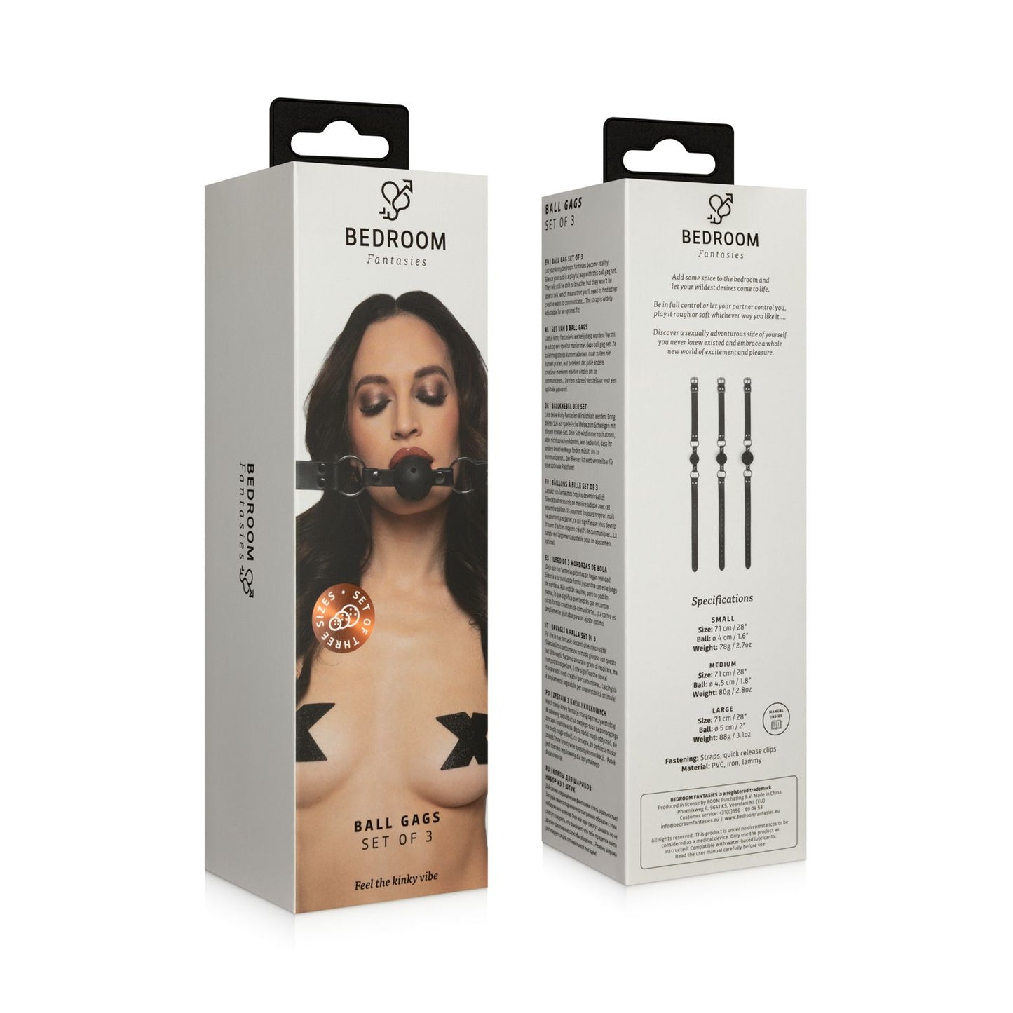 Bedroom Fantasies Set Van 3 Ball Gags Zwart