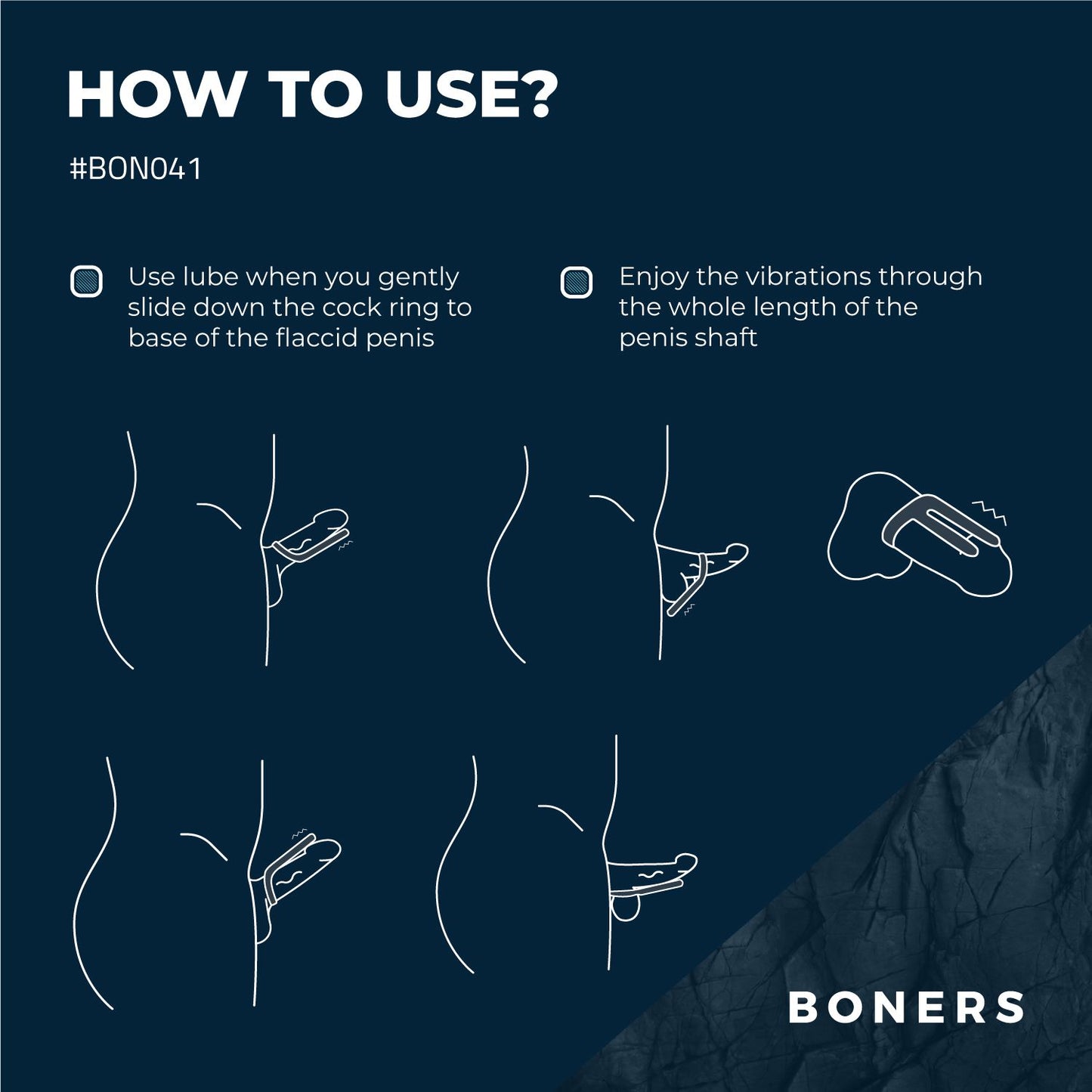 Boners Cockring & Ball Stimulator Blauw
