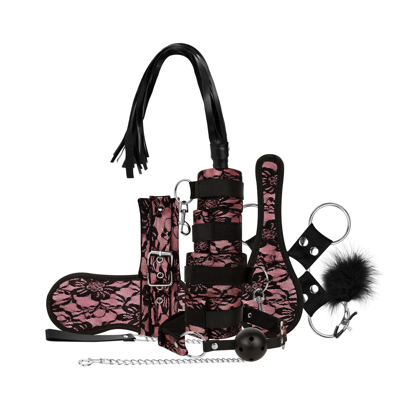 Bedroom Fantasies Bound By Lace 8 Delige Sm Set Roze