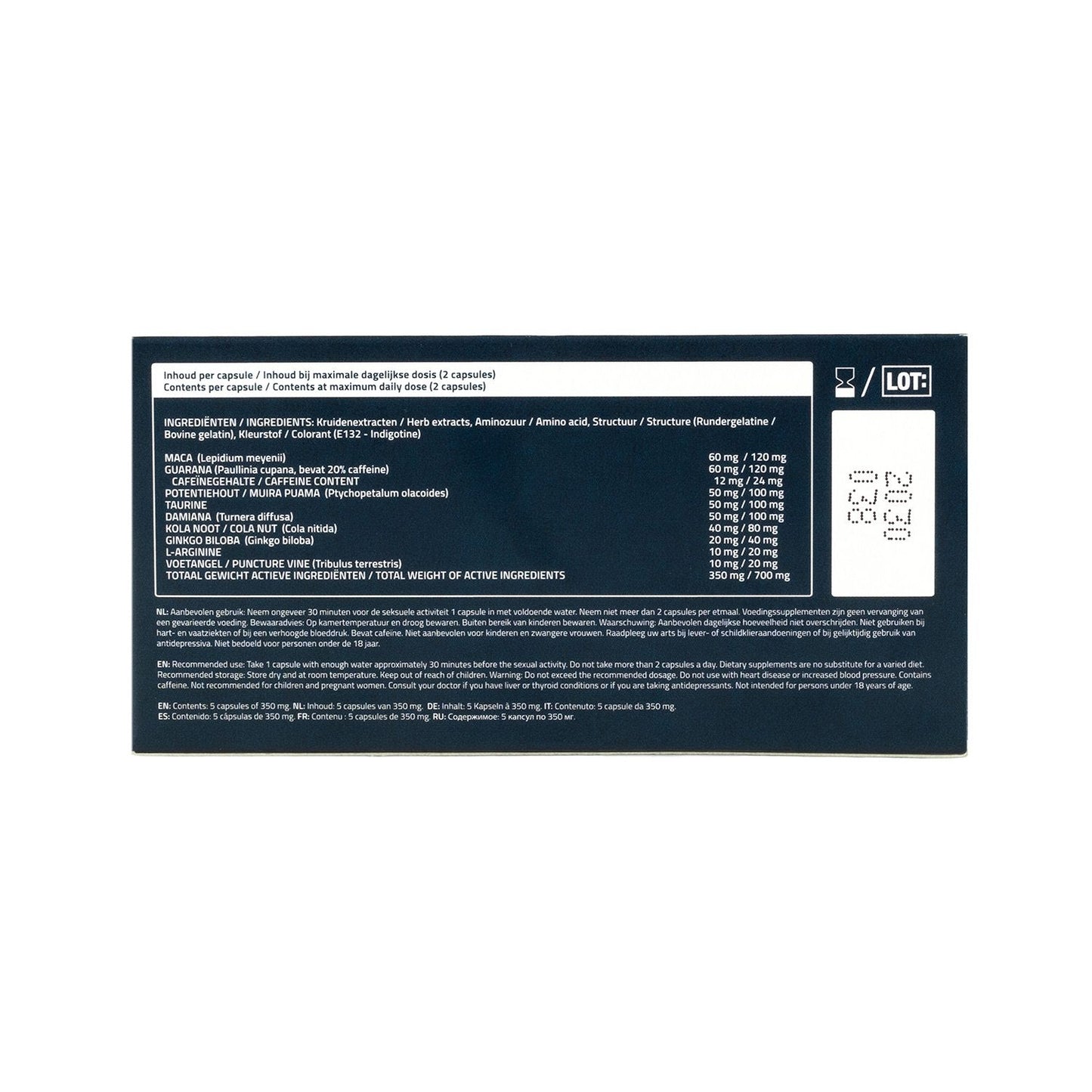 Boners Libido Performa Herbal Supplement 5 Stuks
