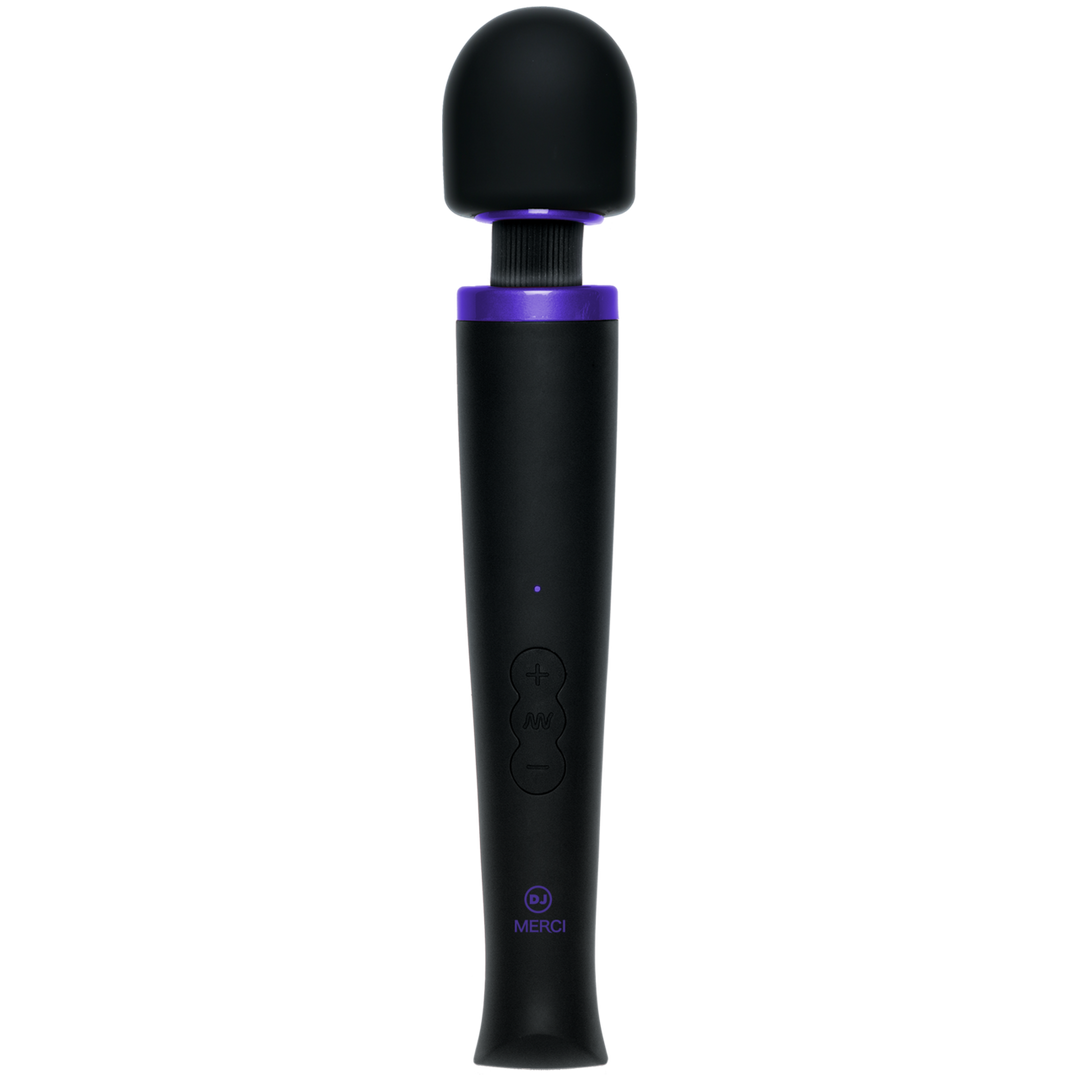 Rechargeable Power Wand Ultra Powerful Silicone Wand Massager Black