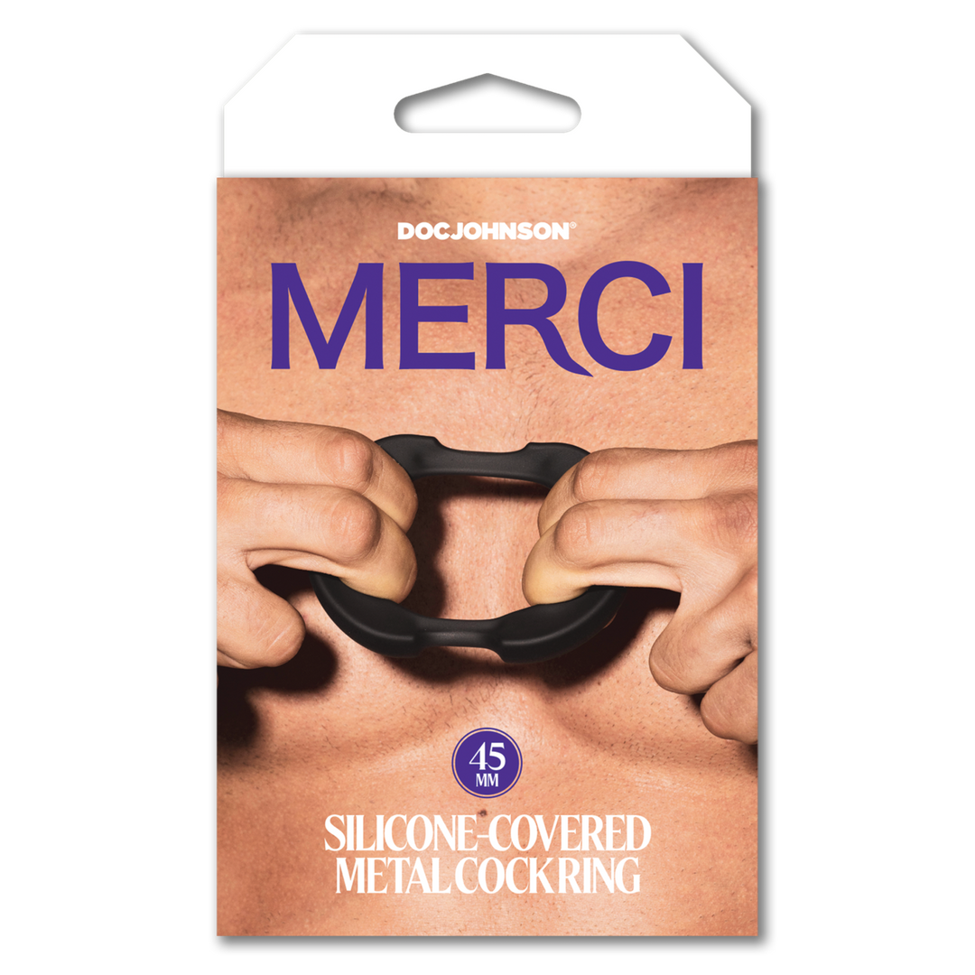 The Paradox Silicone/metal Cock Ring 45mm Black