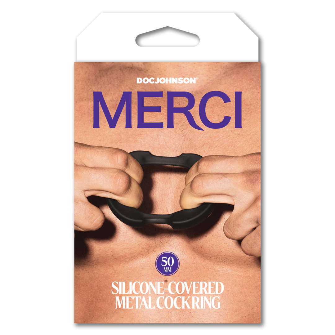 The Paradox Silicone/metal Cock Ring 50mm Black