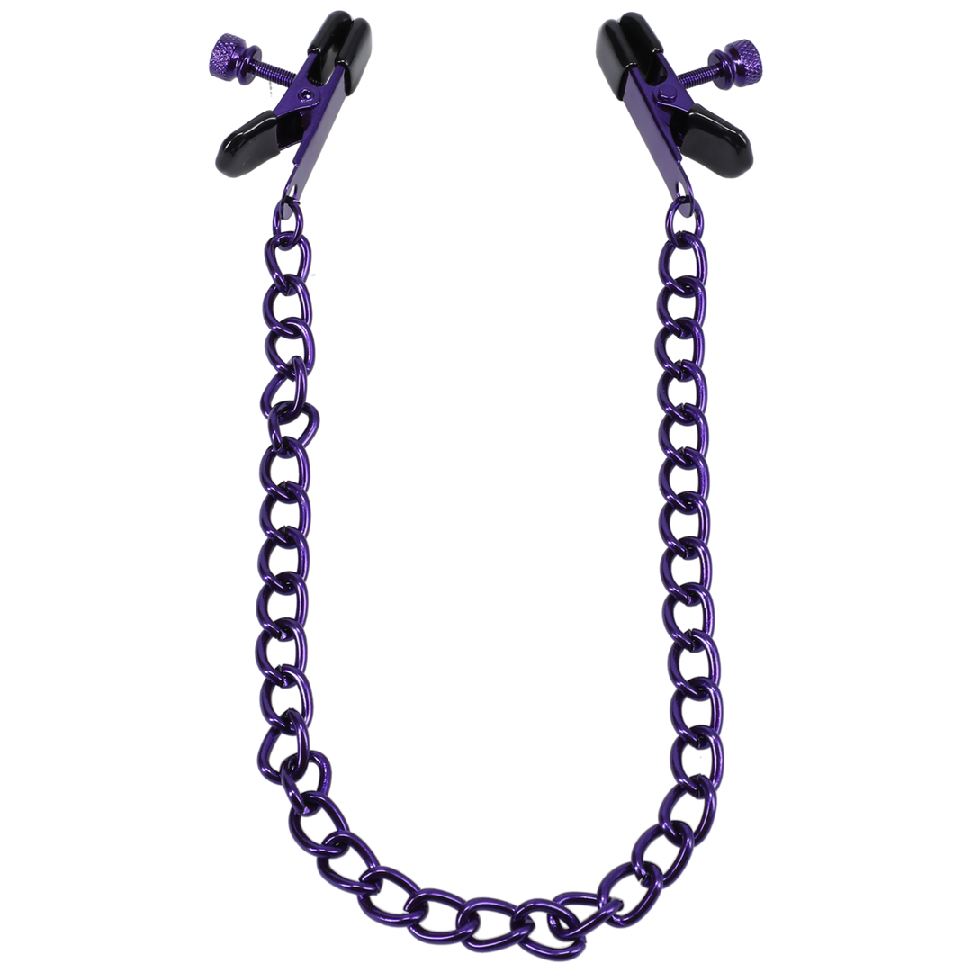 Chained Up Nipple Clamps Purple
