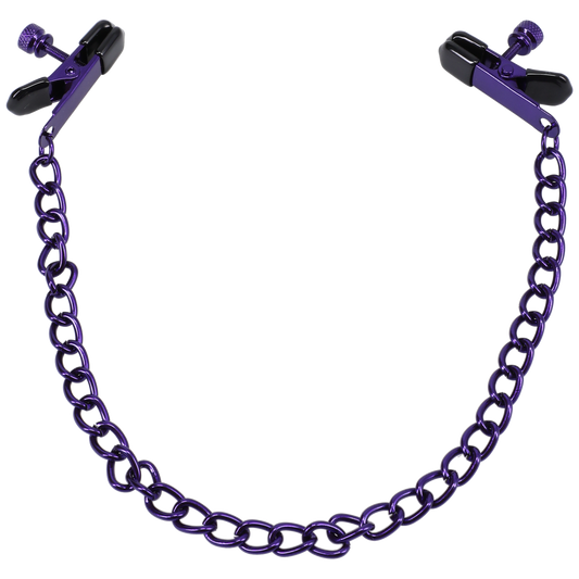 Chained Up Nipple Clamps Purple