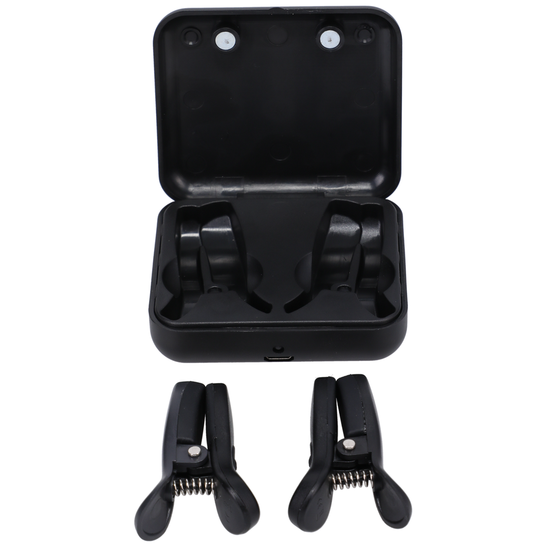 Vibro Grippers Vibrating Nipple Clamps With Case Black