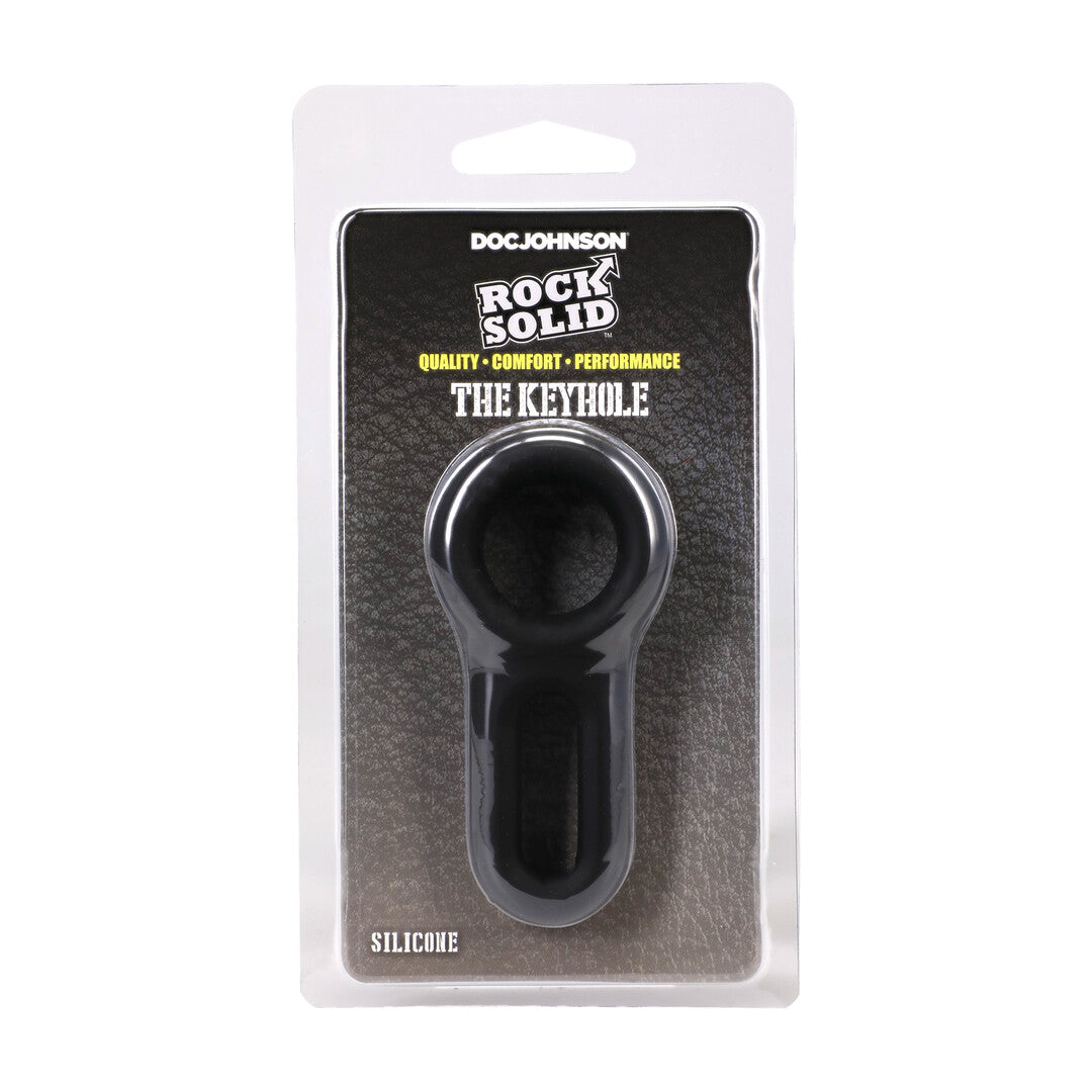 The Keyhole Silicone Cockring Black