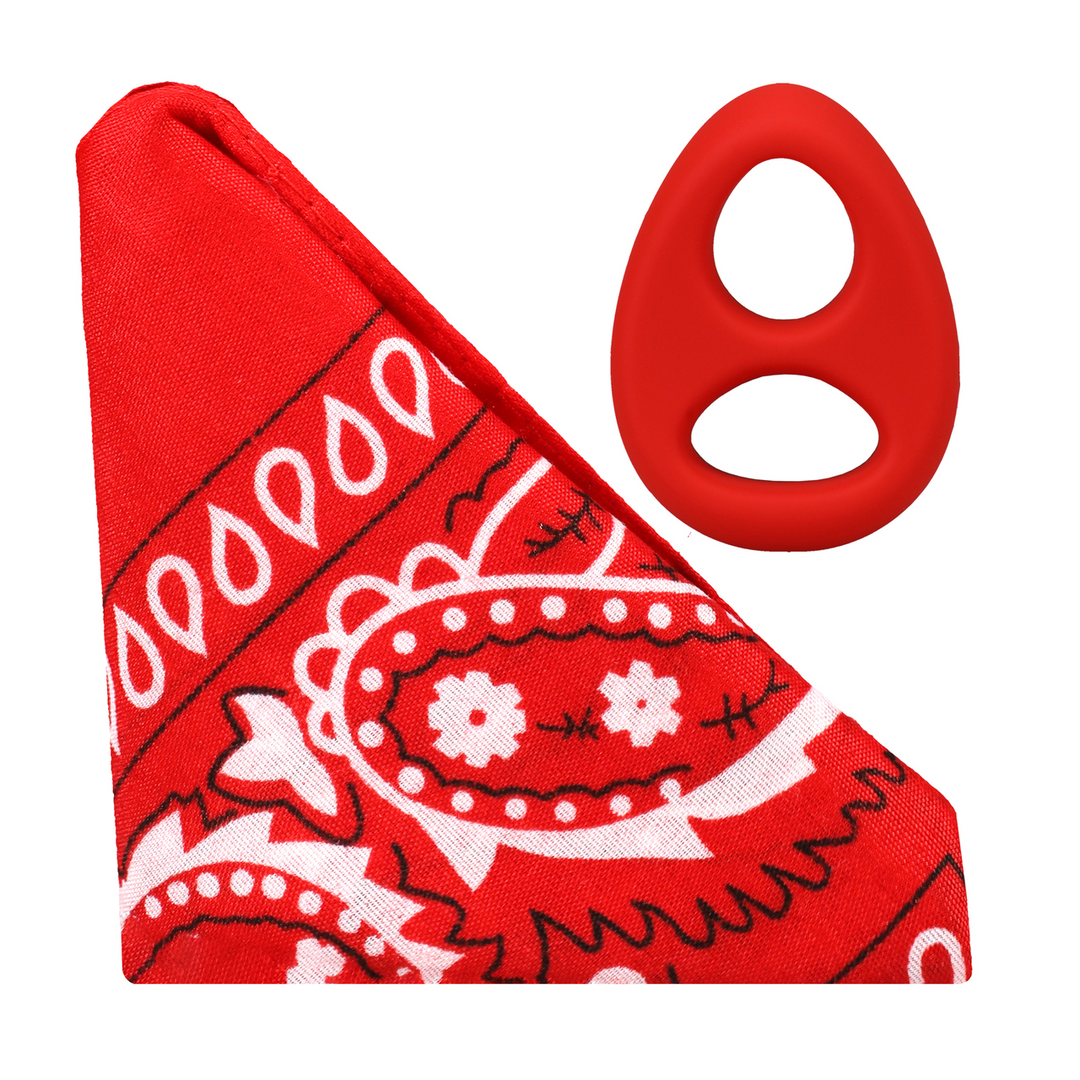The Code Silicone Cockring With Bandana Red