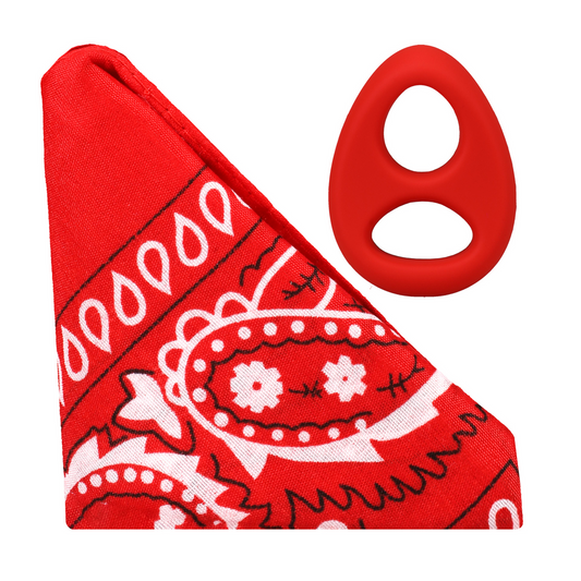 The Code Silicone Cockring With Bandana Red