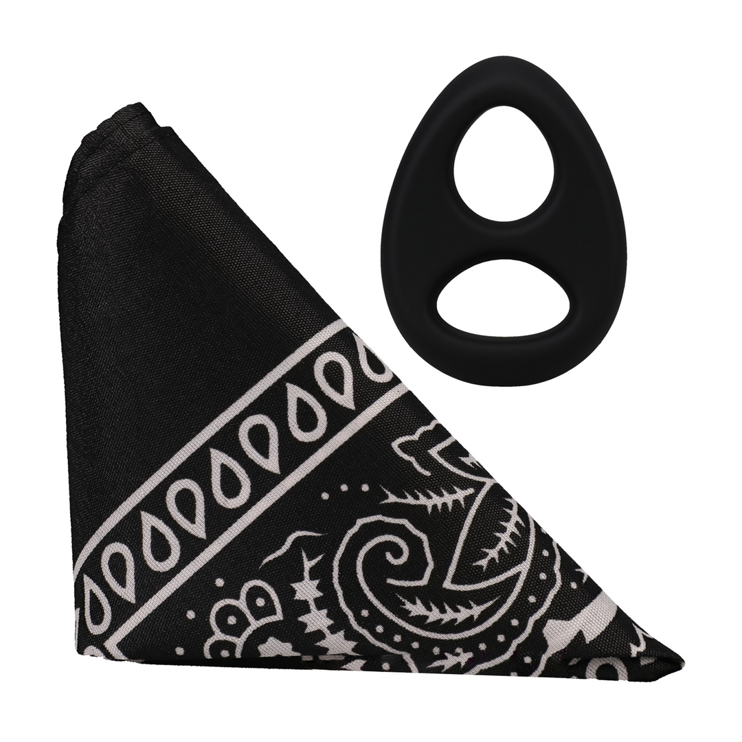 The Code Silicone Cockring With Bandana Black