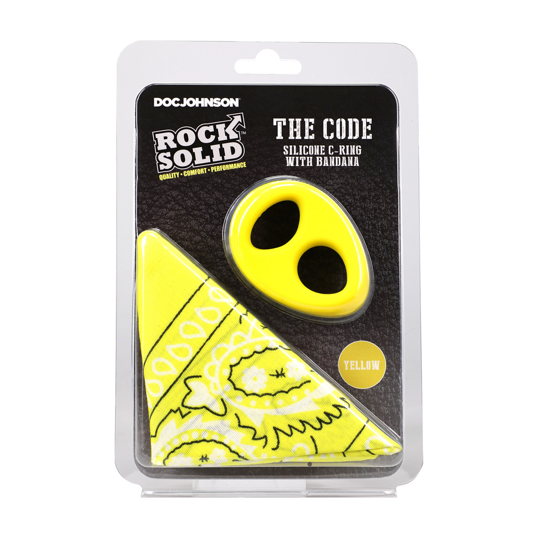 The Code Silicone Cockring With Bandana Yellow