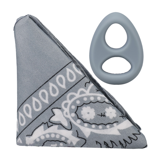 The Code Silicone Cockring With Bandana Gray