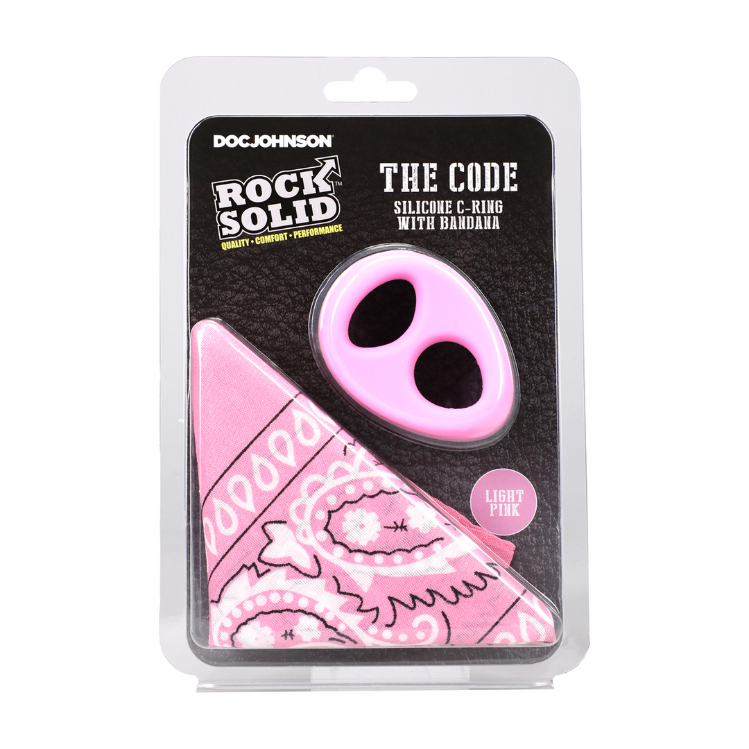 The Code Silicone Cockring With Bandana Pink