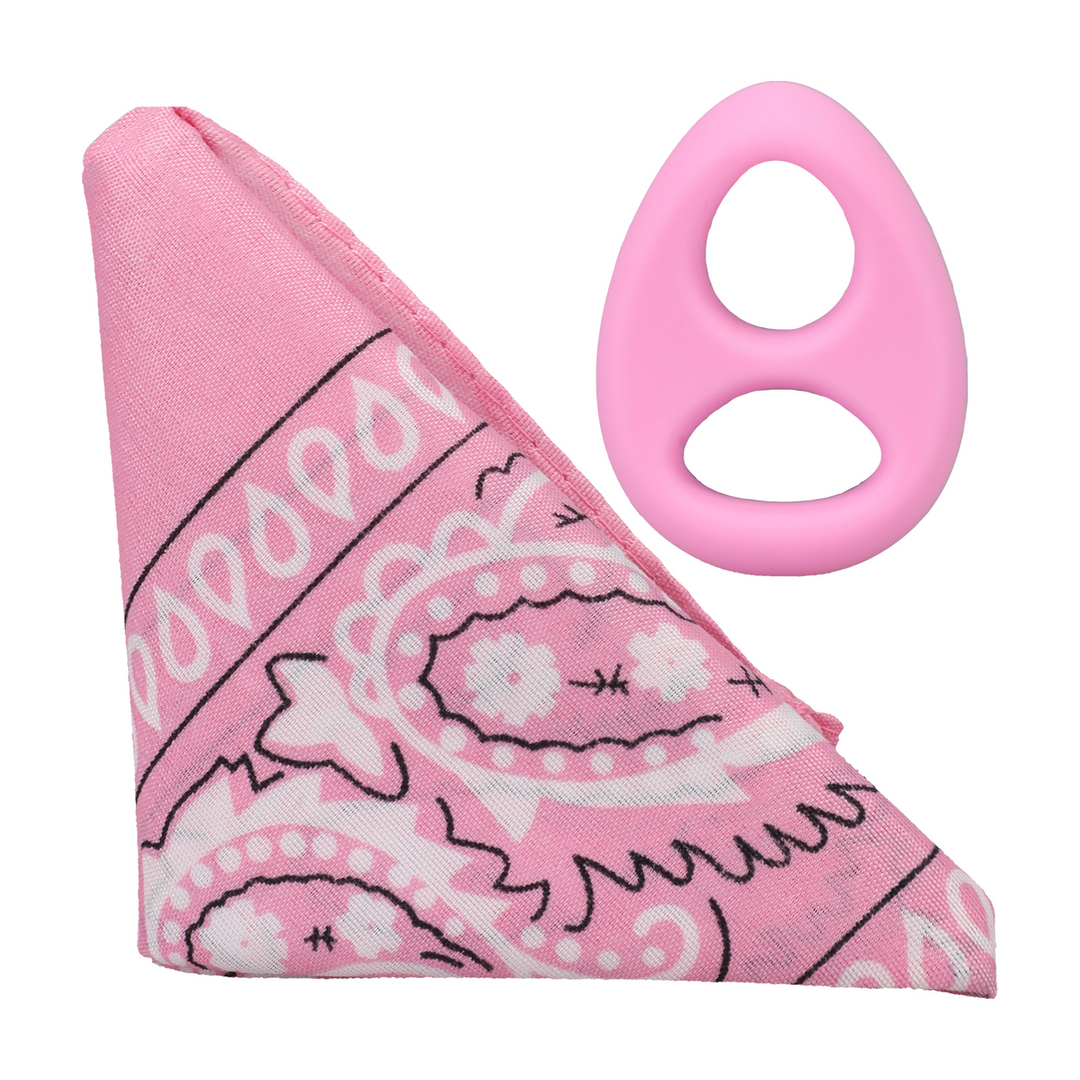 The Code Silicone Cockring With Bandana Pink