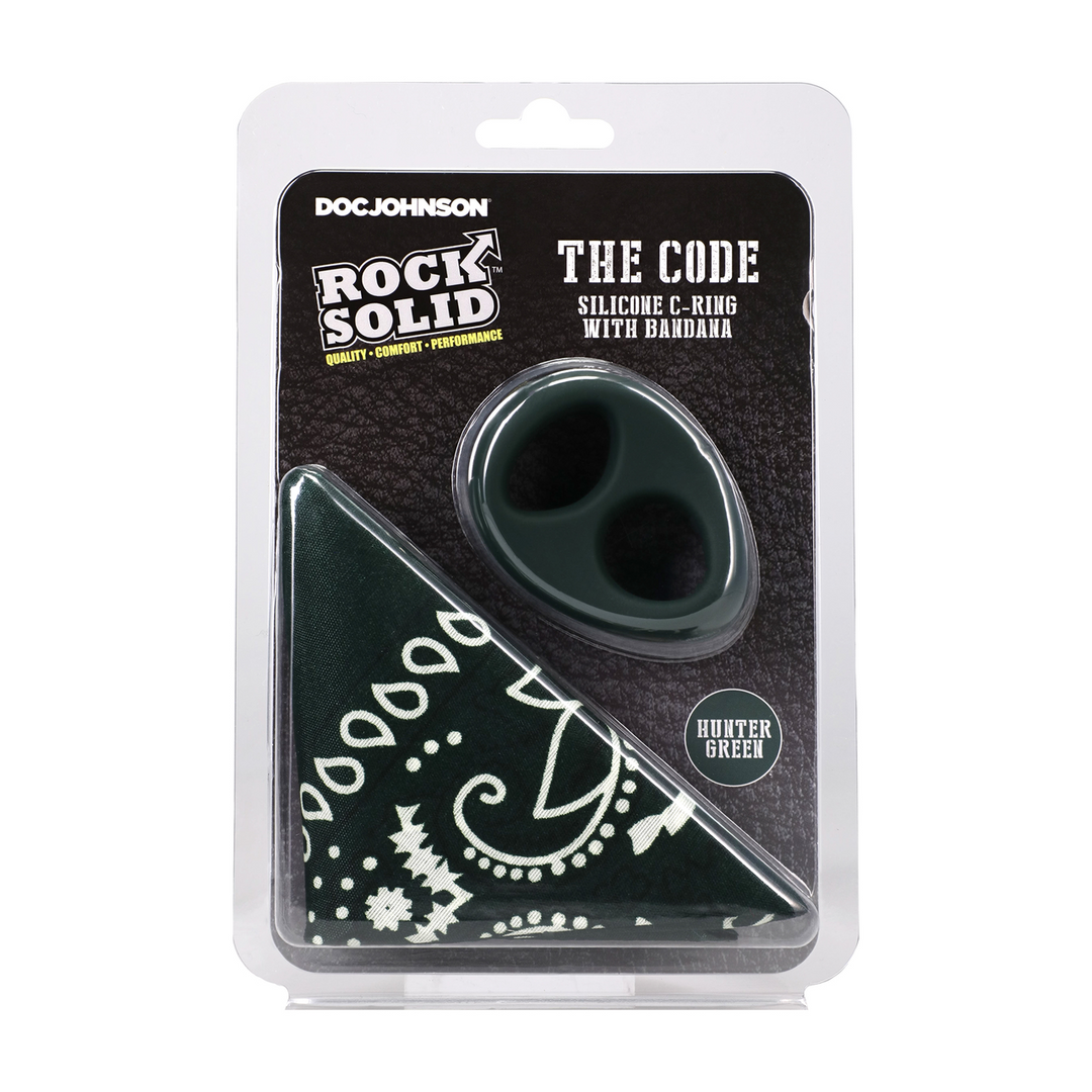 The Code Silicone Cockring With Bandana Hunter Green