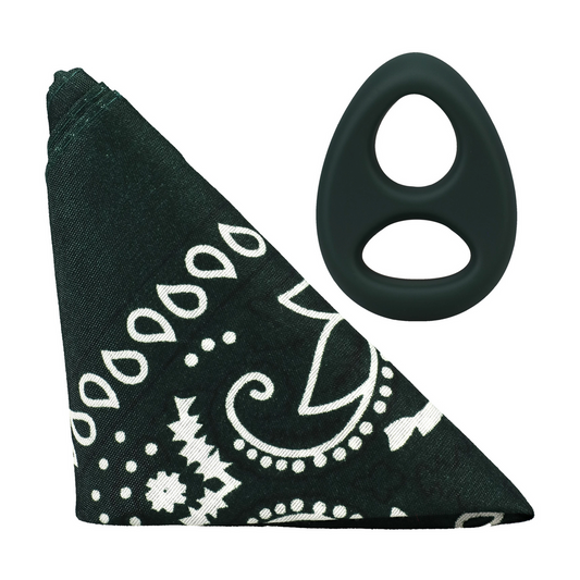 The Code Silicone Cockring With Bandana Hunter Green
