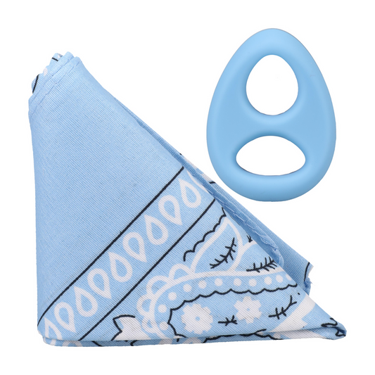 The Code Silicone Cockring With Bandana Light Blue