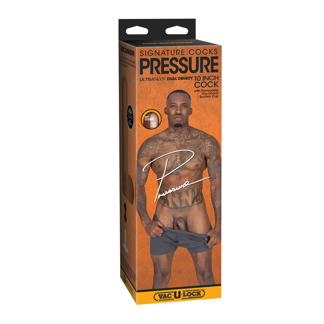 Pressure Realistic Ultraskyn Dildo 10 / 25 Cm Chocolate
