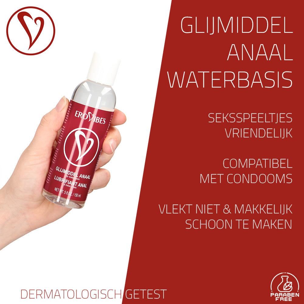 Erovibes Glijmiddel Anaal Op Waterbasis 150 ml + GRATIS Toy Cleaner