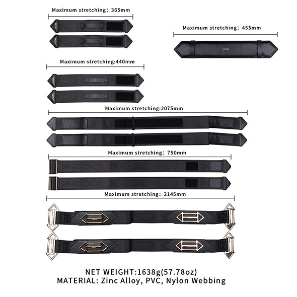 LOCKINK - BDSM Adjustable Bed Restraint Kit Black