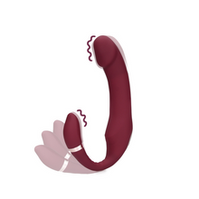 Afbeelding in Gallery-weergave laden, Bendable Vibrating Strapless Strap On Merlot Grape
