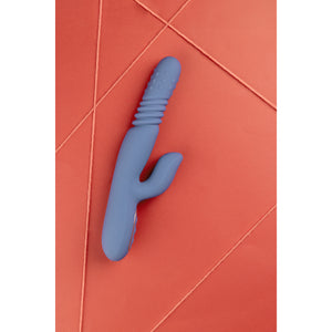 Loveline Roterende & Stotende Rabbit Vibrator Blue Nova