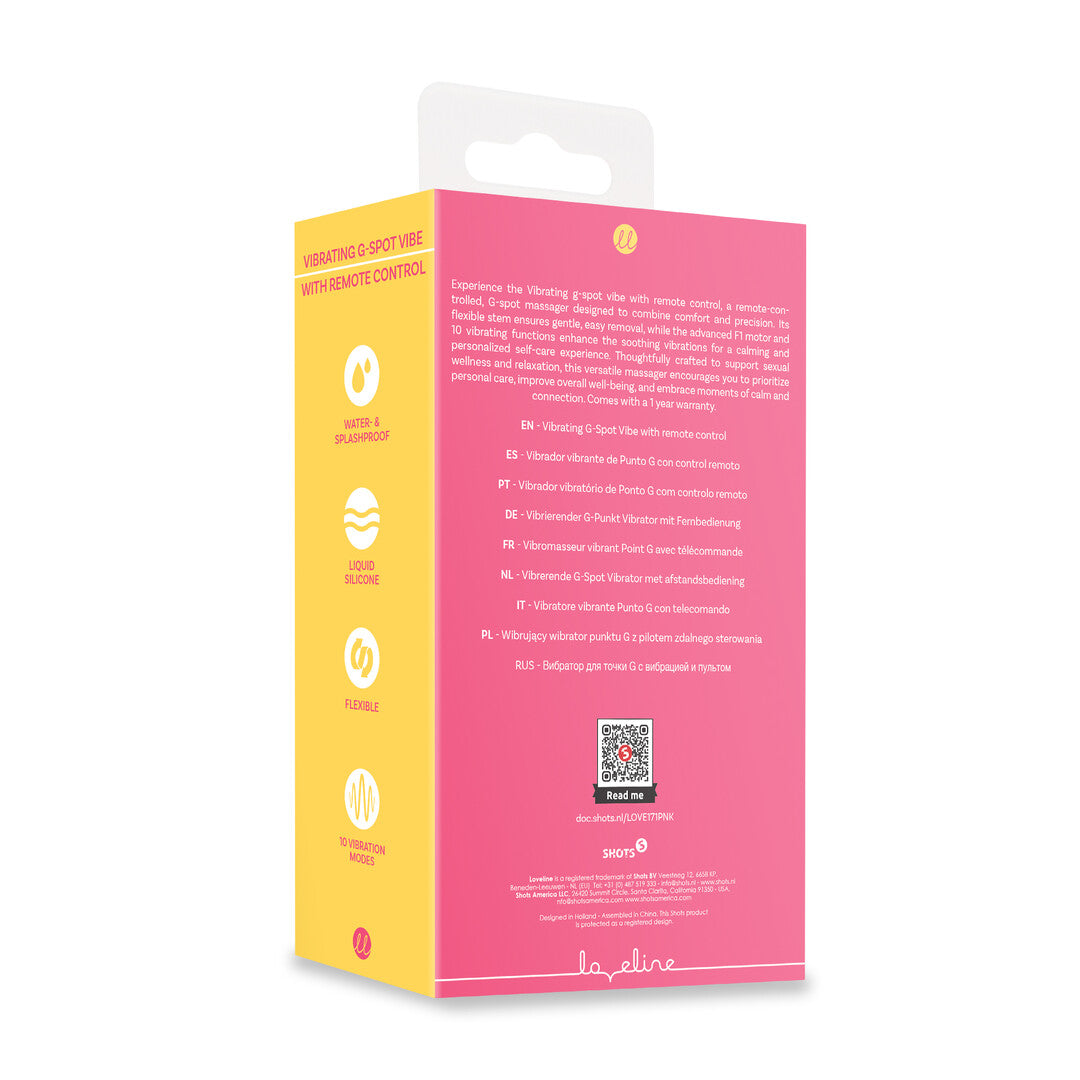 Vibrating G Spot Vibe With Remote Control Pink