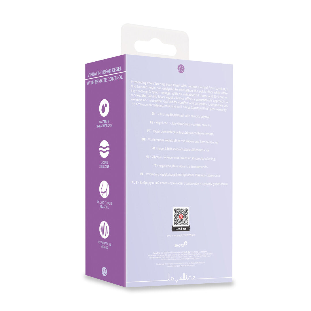 Vibrating Bead Kegel With Remote Control Lavender